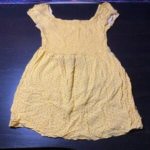 AUW Yellow Kids Dress with Dots